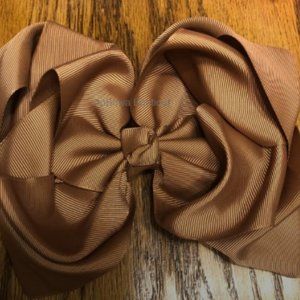 Brown 8" Double Stacked Boutique Bows 5B1769 Handmade NWT Boutique
